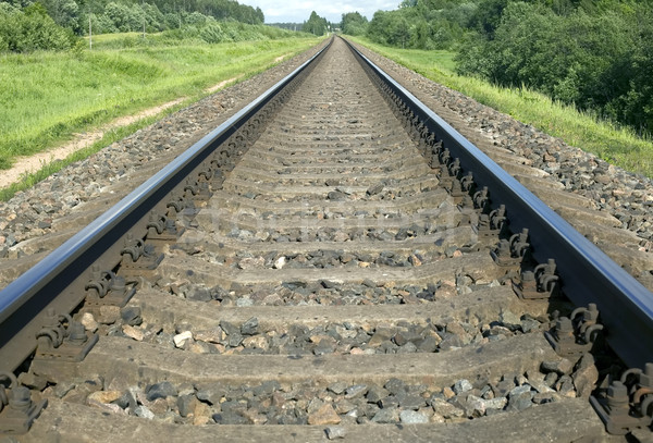 Metal railing for train with nature background Stock photo © carenas1