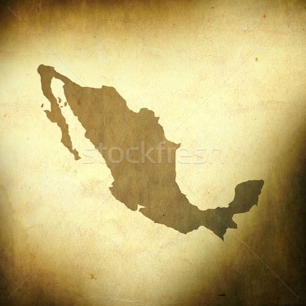 Stockfoto: Mexico · kaart · grunge · papier · abstract · Rood