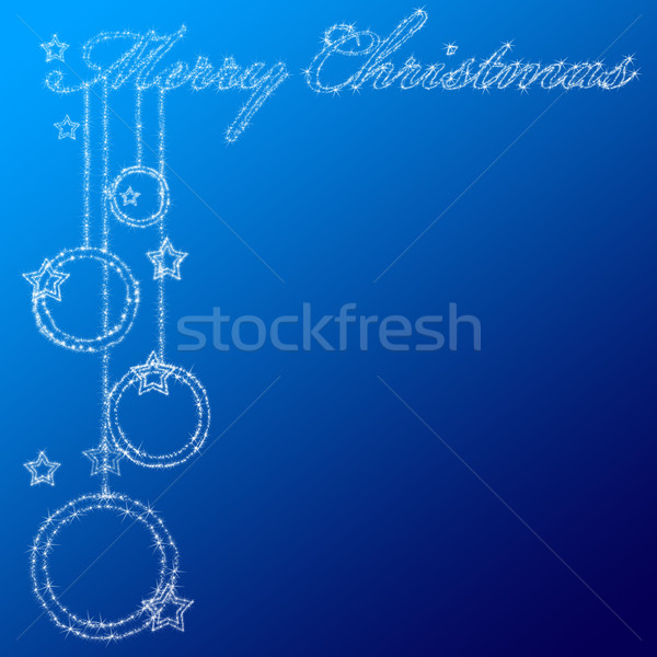 Kerstboom frame mooie ornamenten sterren abstract Stockfoto © carenas1