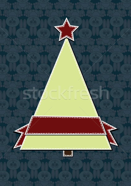 Christmas tree with star and many rabbits Stock photo © carenas1