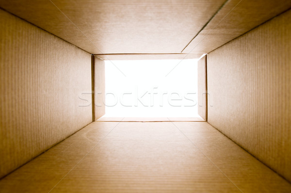 Kinyitott üres papír doboz papír háttér posta Stock fotó © carenas1