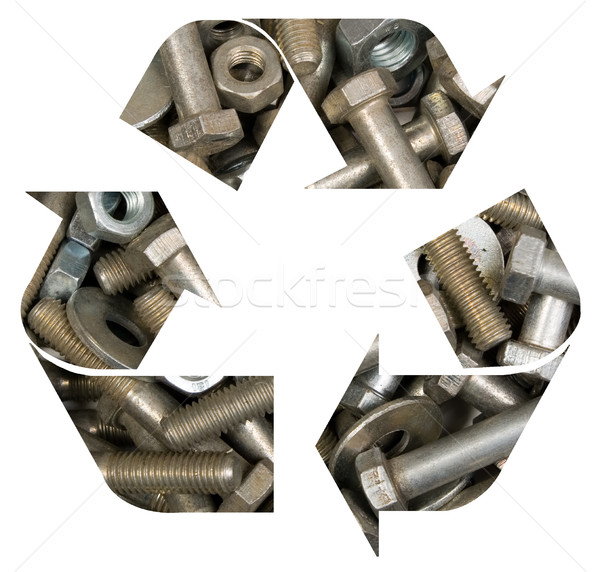 Recyclage symbole blanche métal industrie industrielle [[stock_photo]] © carenas1