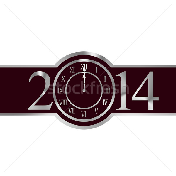 Nowy rok 2014 zegar numer zero strony Zdjęcia stock © carenas1