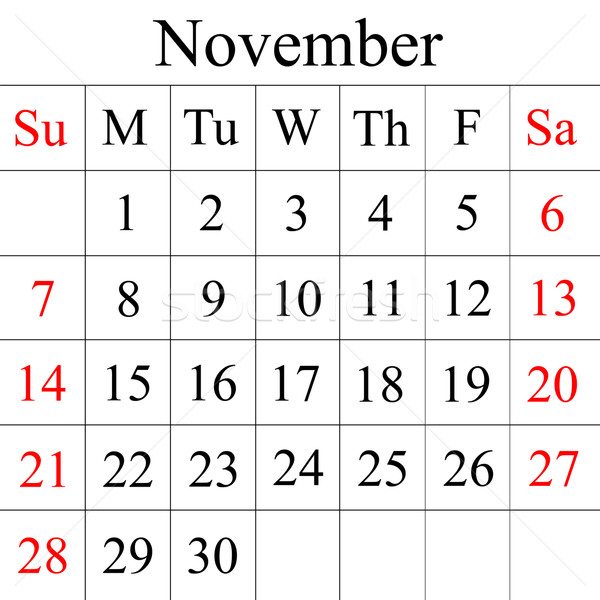 Calendar of November Stock photo © carenas1