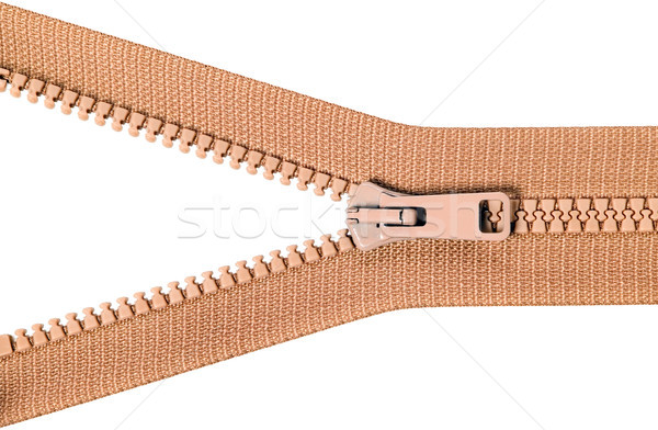 Brown zip with metal teeth Stock photo © carenas1