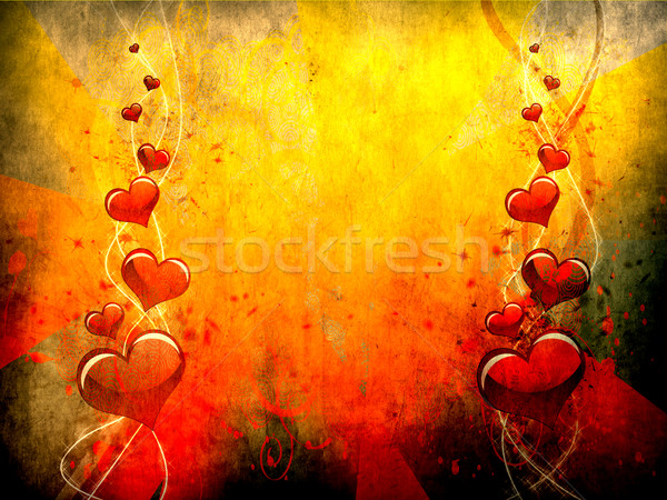 Serca miłości różny rozmiar grunge Zdjęcia stock © carenas1