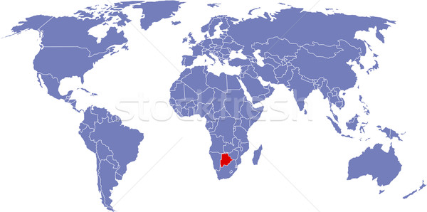 La nivel mondial hartă lume Botswana fundal pământ Imagine de stoc © carenas1