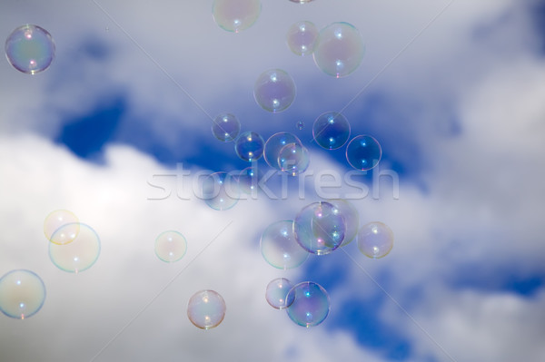 Flying soap bubbles in sky Stock photo © carenas1