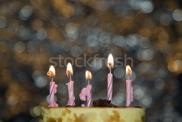 Cake kaars viering evenementen vlam partij Stockfoto © carenas1
