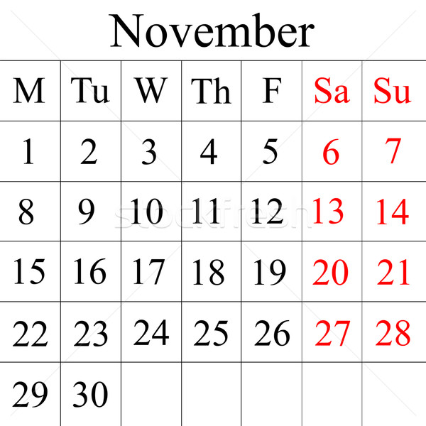 Calendario semana tiempo otono calendario temporada Foto stock © carenas1