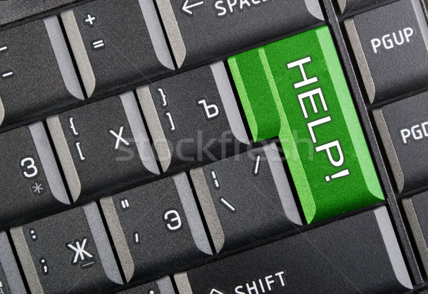 Preto teclado palavra ajudar computador abstrato Foto stock © carenas1