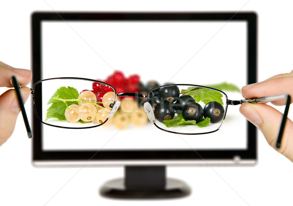 Férfi levelek kirakat szemüveg étel levél Stock fotó © carenas1