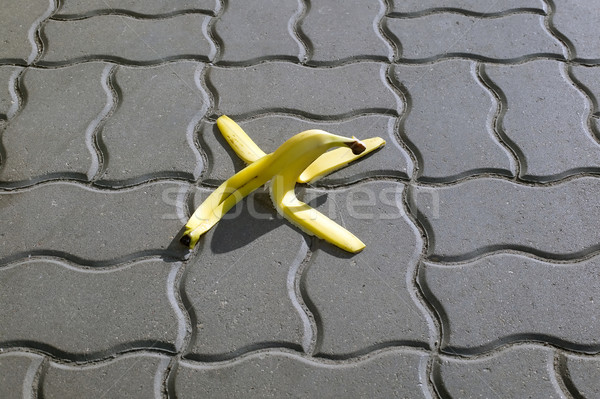 банан кожи тротуаре Nice фрукты каменные Сток-фото © carenas1