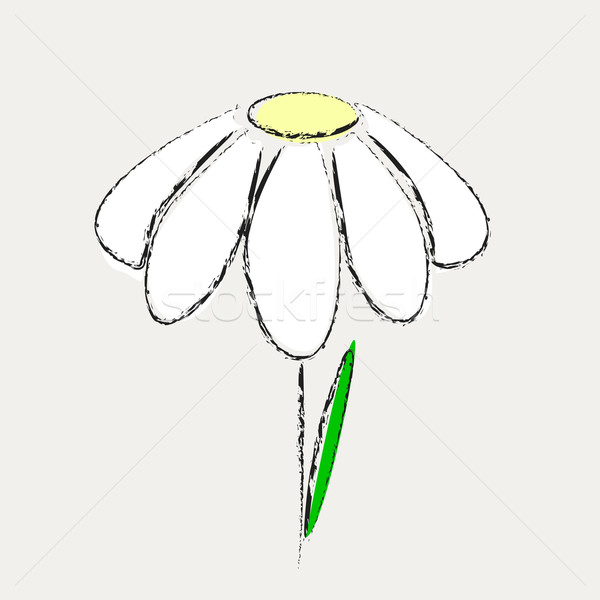 Floare una frunze singur gri vector Imagine de stoc © carenas1