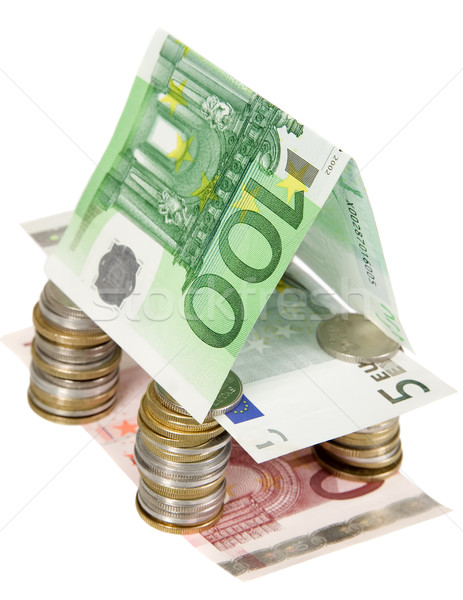 Money house made from cons and banknotes Stock photo © carenas1