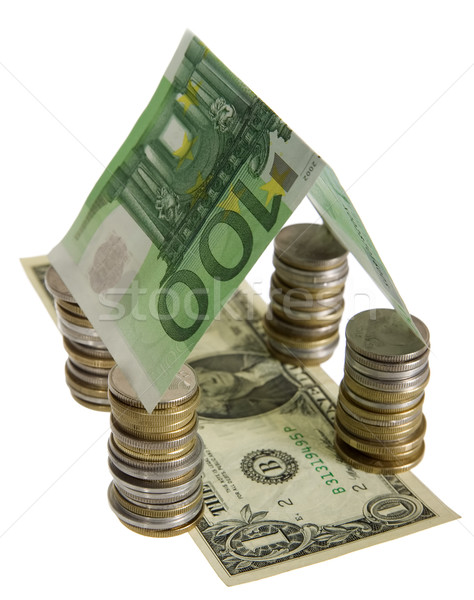 Money house made from cons and banknotes Stock photo © carenas1