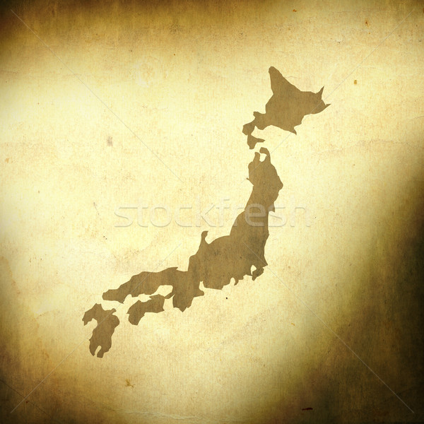 Japão mapa grunge papel abstrato vermelho Foto stock © carenas1