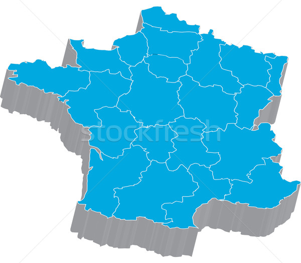 Carte France pays bleu Europe [[stock_photo]] © carenas1