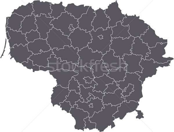 Litvánia térkép vidék fehér Európa izolált Stock fotó © carenas1