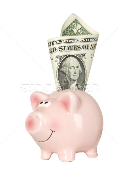 Stock foto: Schwein · lächelnd · stehen · Geld · Speichern · Finanzierung