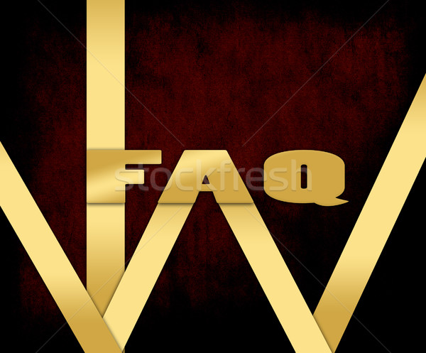 Golden color word faq Stock photo © carenas1