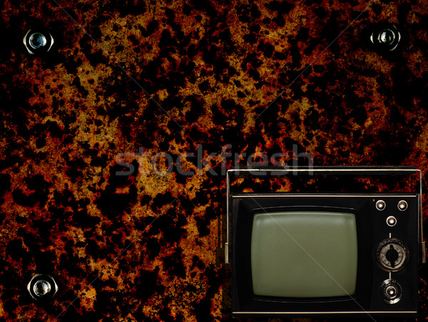 Old tv with grunge background Stock photo © carenas1
