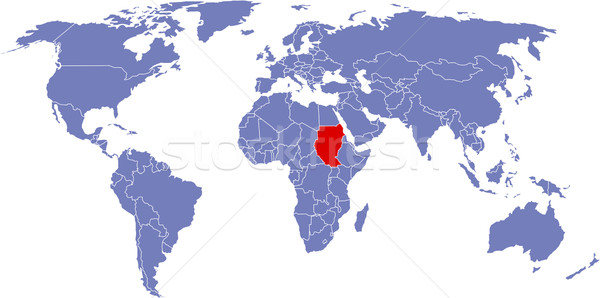 Stockfoto: Globale · kaart · wereld · Soedan · achtergrond · aarde