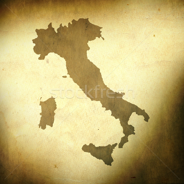 Stockfoto: Italië · kaart · grunge · papier · abstract · Rood