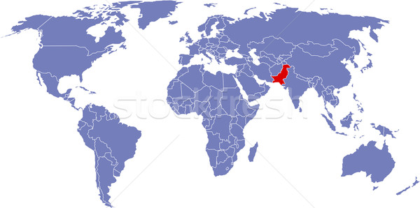 [[stock_photo]]: Mondial · carte · monde · Pakistan · fond · terre