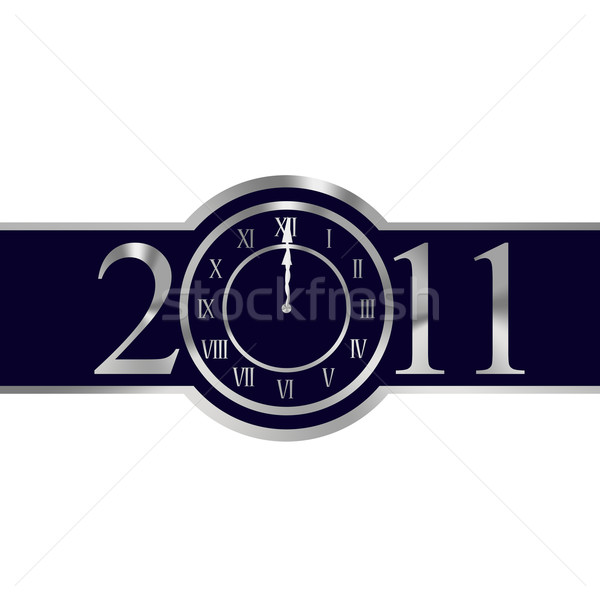új év 2011 óra szám nulla keret Stock fotó © carenas1