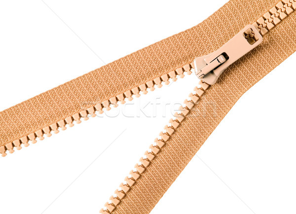 Brown zip with metal teeth Stock photo © carenas1