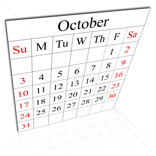 Calendar of October Stock photo © carenas1