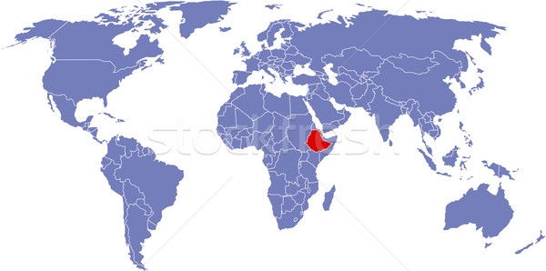 Globale kaart wereld Ethiopië achtergrond aarde Stockfoto © carenas1