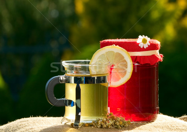 Thé jar confiture citron alimentaire Daisy [[stock_photo]] © carenas1