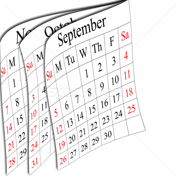 Kalendarza jesienią miesiąc tydzień czasu harmonogram Zdjęcia stock © carenas1