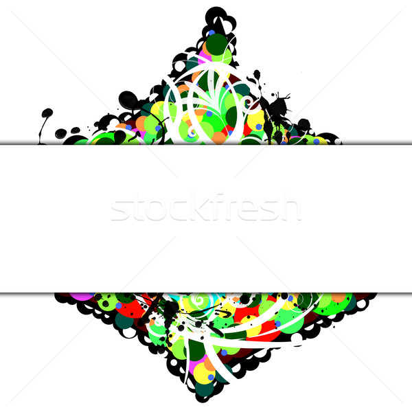 Absztrakt keret színes díszek fehér formák Stock fotó © carenas1