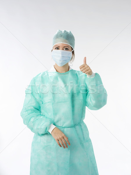 Ok nővér operáció ruha elvesz munka Stock fotó © carlodapino