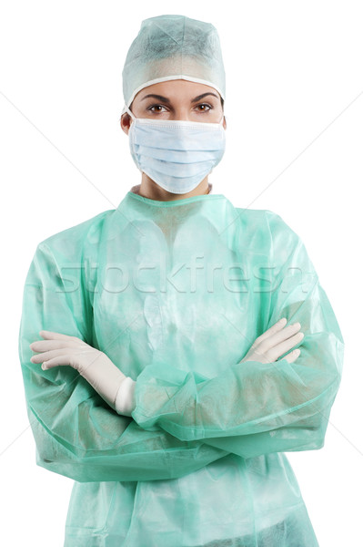 nurse in surgery dress with mask Stock photo © carlodapino