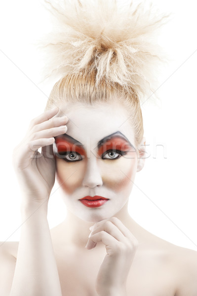 the color makeup as a doll, she looks in to the lens Stock photo © carlodapino