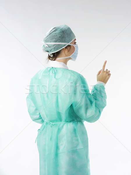Igen nővér operáció ruha elvesz munka Stock fotó © carlodapino