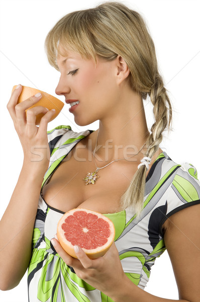 sniffing grapefruit Stock photo © carlodapino