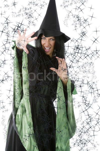 Сток-фото: заклинание · красивая · женщина · ведьмой · платье · магия