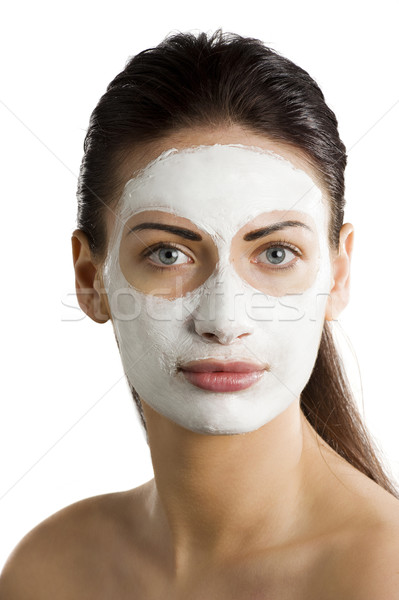 美 クリーム マスク 若い女性 皮膚治療 顔 ストックフォト © carlodapino