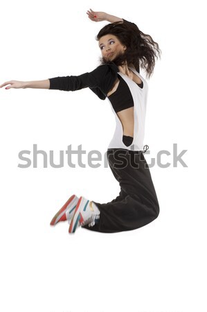 modern girl dancer in fly pose Stock photo © carlodapino