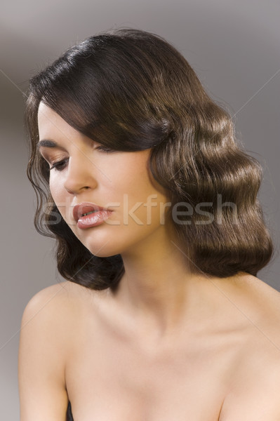 Vieux mode Nice sombre belle brunette [[stock_photo]] © carlodapino