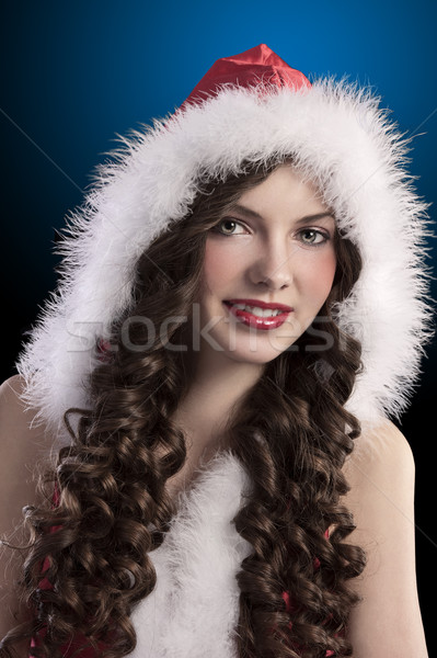 sweet natural girl for christmas Stock photo © carlodapino