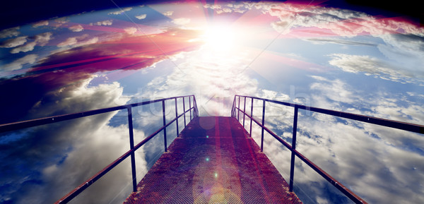 Sky and floor gateway or small bridge background Stock photo © carloscastilla