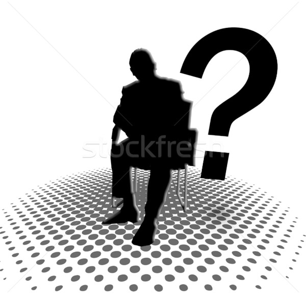 Kérdőjel illusztráció anonim sziluett férfi Stock fotó © carloscastilla