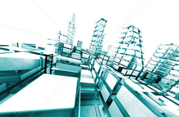 Arquitetura abstrato tecnologia negócio escritório edifício Foto stock © carloscastilla
