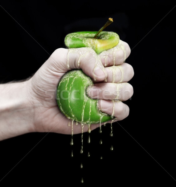 green apple and hand Stock photo © carloscastilla